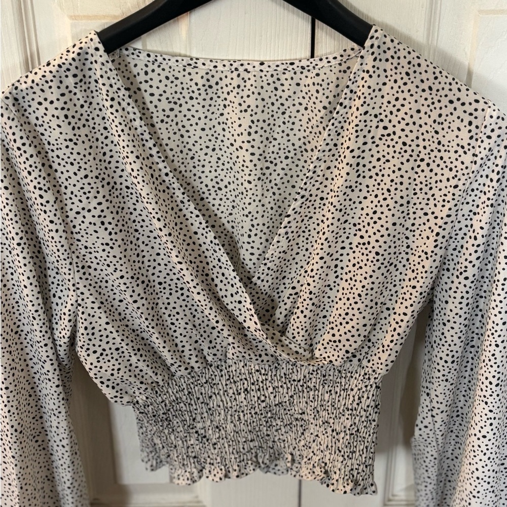 Polka Dot Smocked Women's Top